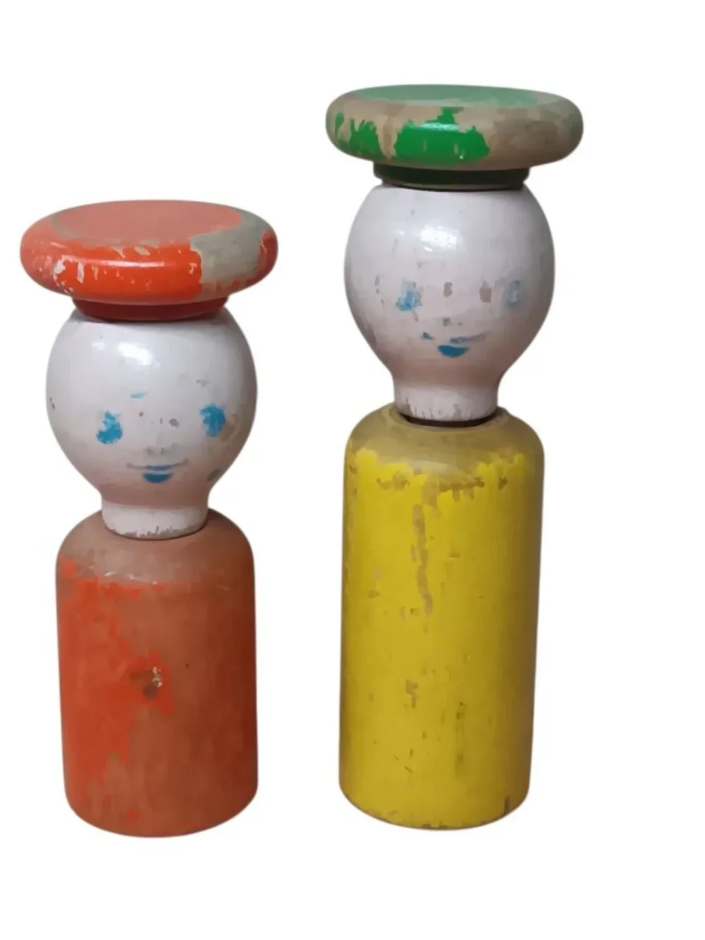 Vintage 1950s Peg Block Dolls Body Head Hat Extremely Worn RARE and Hard to Find